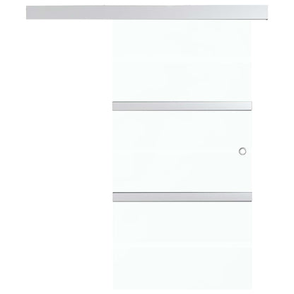 Schuifdeur 90x205 cm ESG-glas en aluminium zilverkleurig 90 x 205 cm Zonder zachte stop