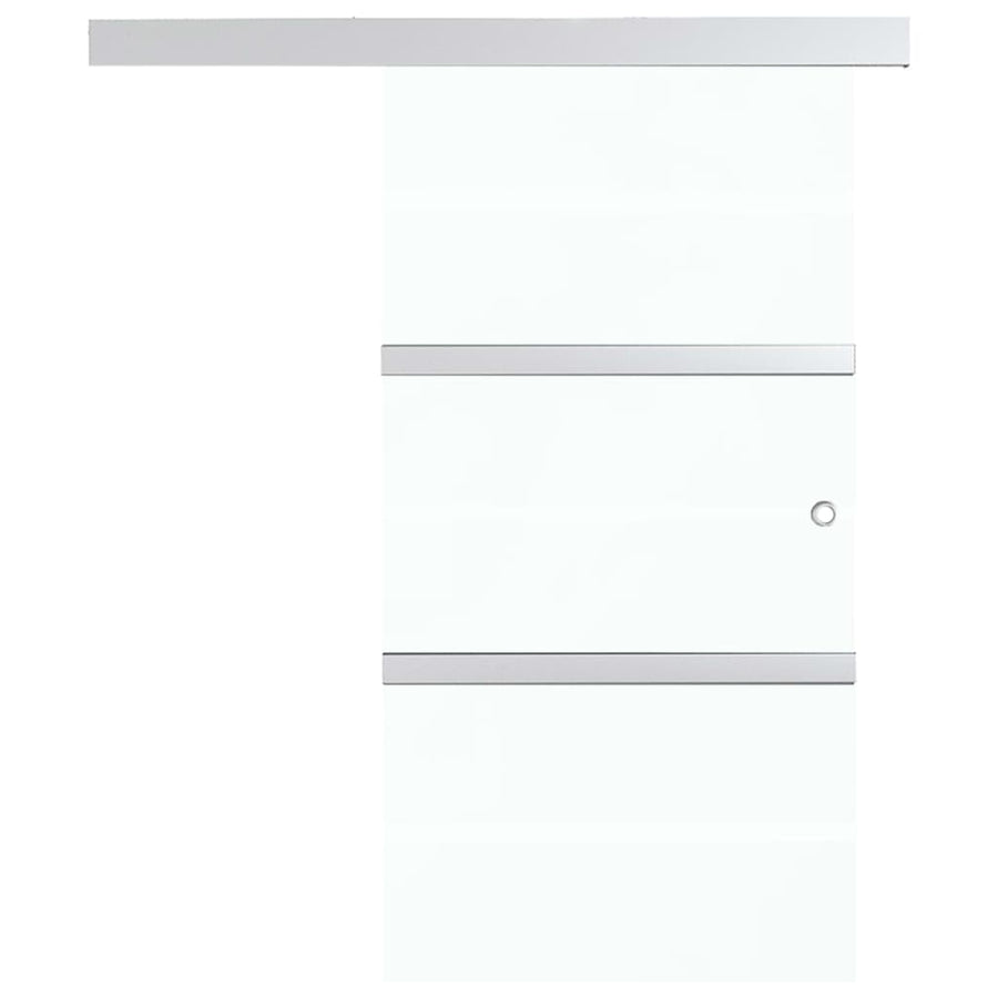 Schuifdeur 90x205 cm ESG-glas en aluminium zilverkleurig 90 x 205 cm Zonder zachte stop