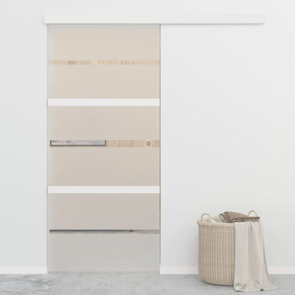 Schuifdeur 90x205 cm ESG-glas en aluminium zilverkleurig 90 x 205 cm Zonder zachte stop