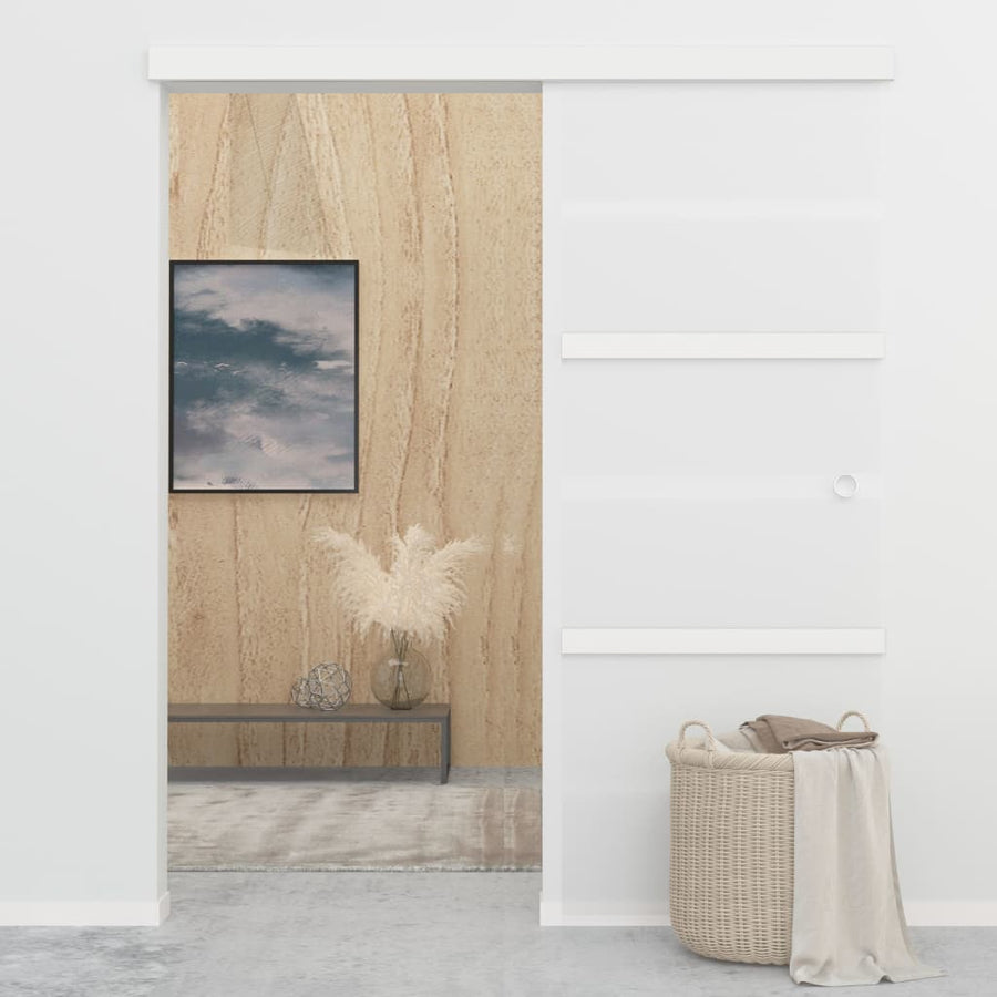 Schuifdeur met zachte stops 76x205 cm ESG-glas en aluminium 1 76 x 205 cm