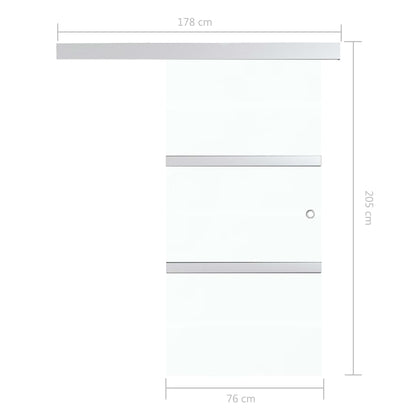 Schuifdeur met zachte stops 76x205 cm ESG-glas en aluminium 1 76 x 205 cm