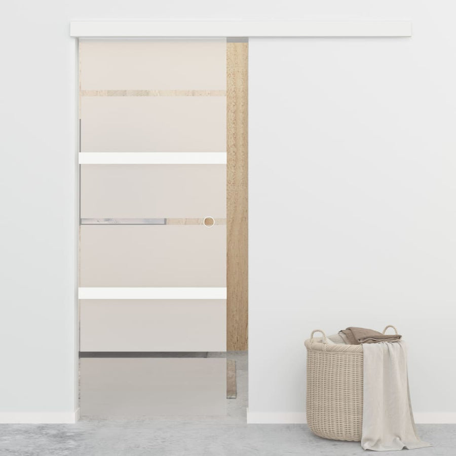 Schuifdeur met zachte stops 76x205 cm ESG-glas en aluminium 1 76 x 205 cm
