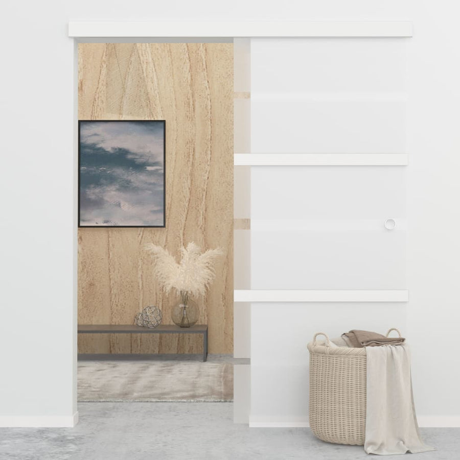 Schuifdeur met zachte stops 90x205 cm ESG-glas en aluminium 1 90 x 205 cm