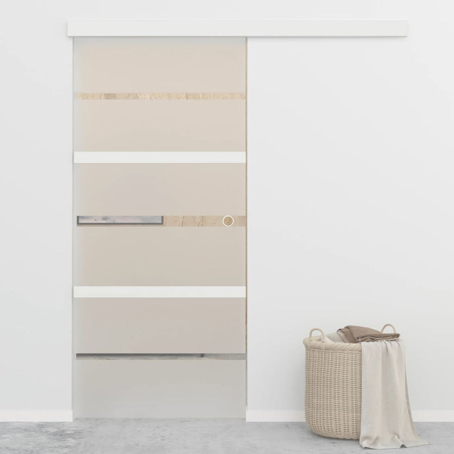 Schuifdeur met zachte stops 90x205 cm ESG-glas en aluminium 1 90 x 205 cm