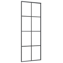 Schuifdeur 76x205 cm aluminium en ESG-glas zwart 76 x 205 cm Mat