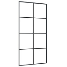 Schuifdeur 102,5x205 cm aluminium en ESG-glas zwart 102.5 x 205 cm Zwart