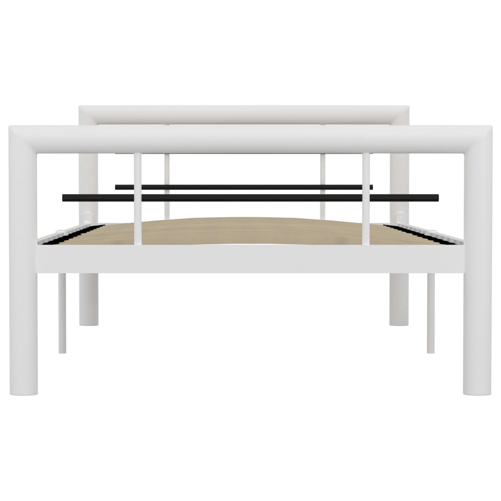 Bedframe Metaal 100 x 200 cm Wit en zwart
