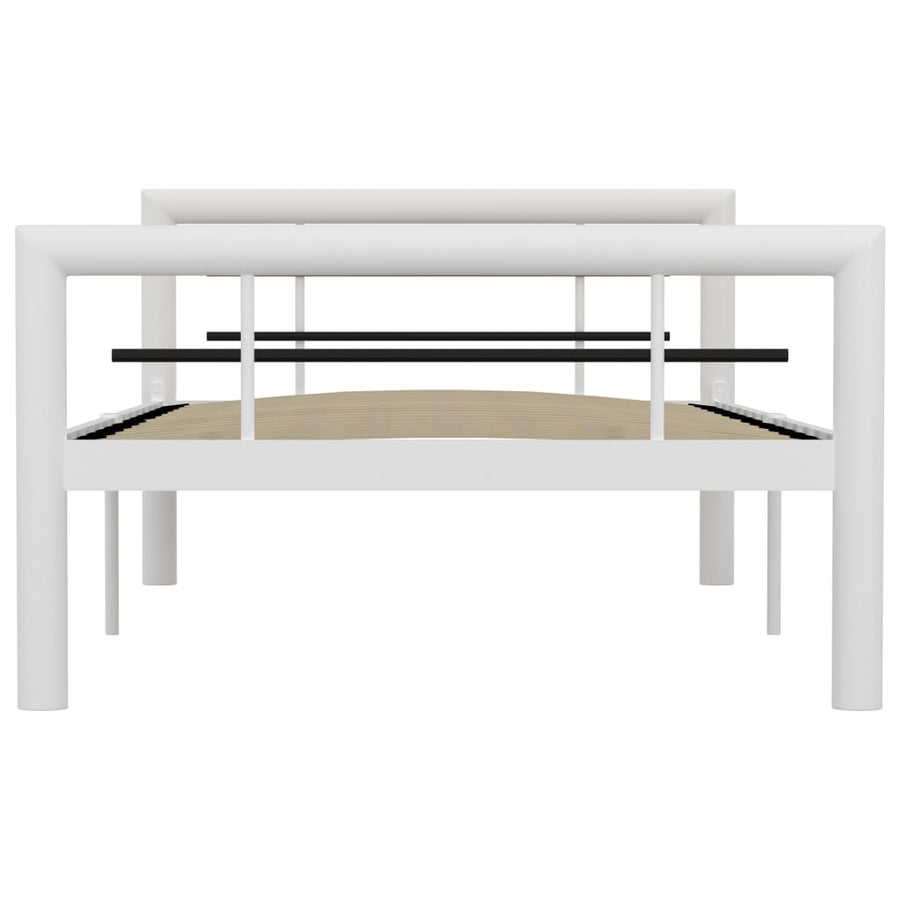 Bedframe Metaal 100 x 200 cm Wit en zwart