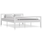 Bedframe metaal 120x200 cm wit zwart