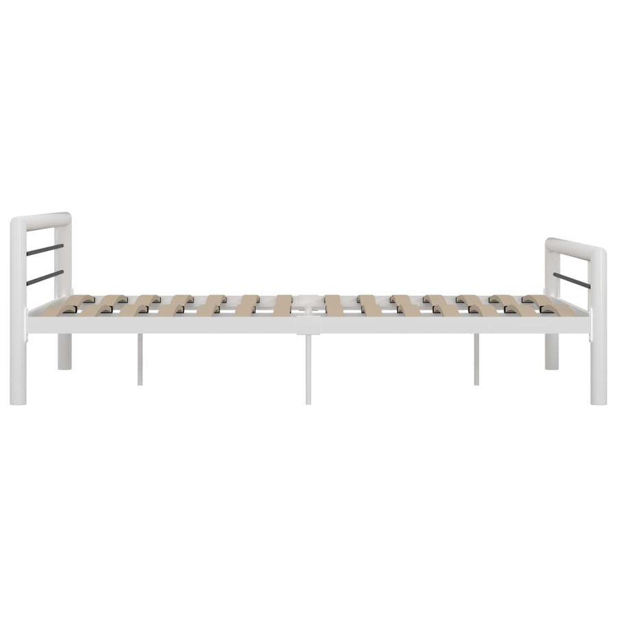 Bedframe Metaal Wit En Zwart 120X200 Cm