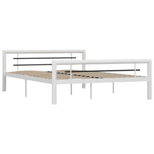 Bedframe Metaal 160 x 200 cm Wit en zwart