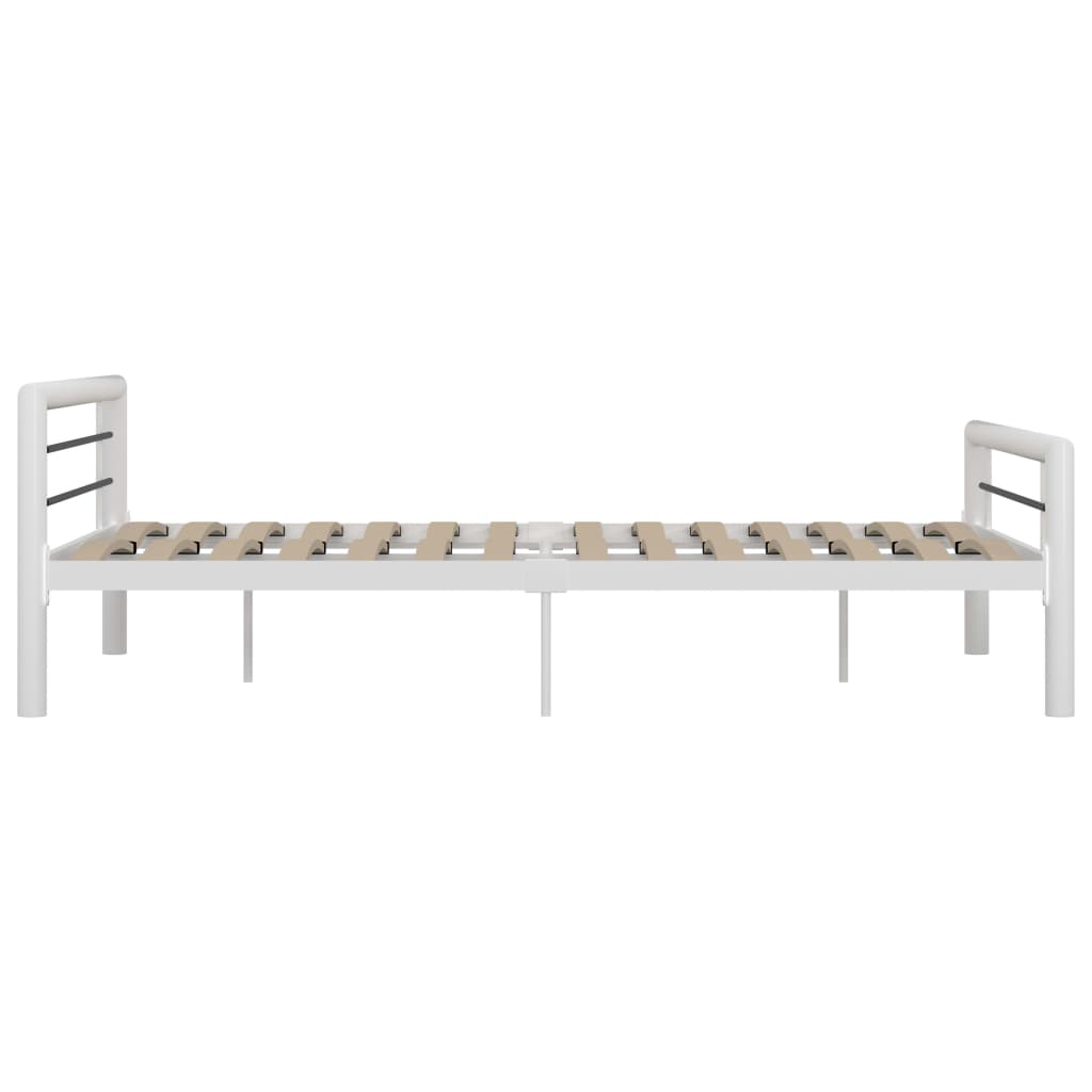 Bedframe Metaal 160 x 200 cm Wit en zwart