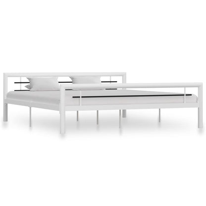 Bedframe Metaal 180 x 200 cm Wit en zwart
