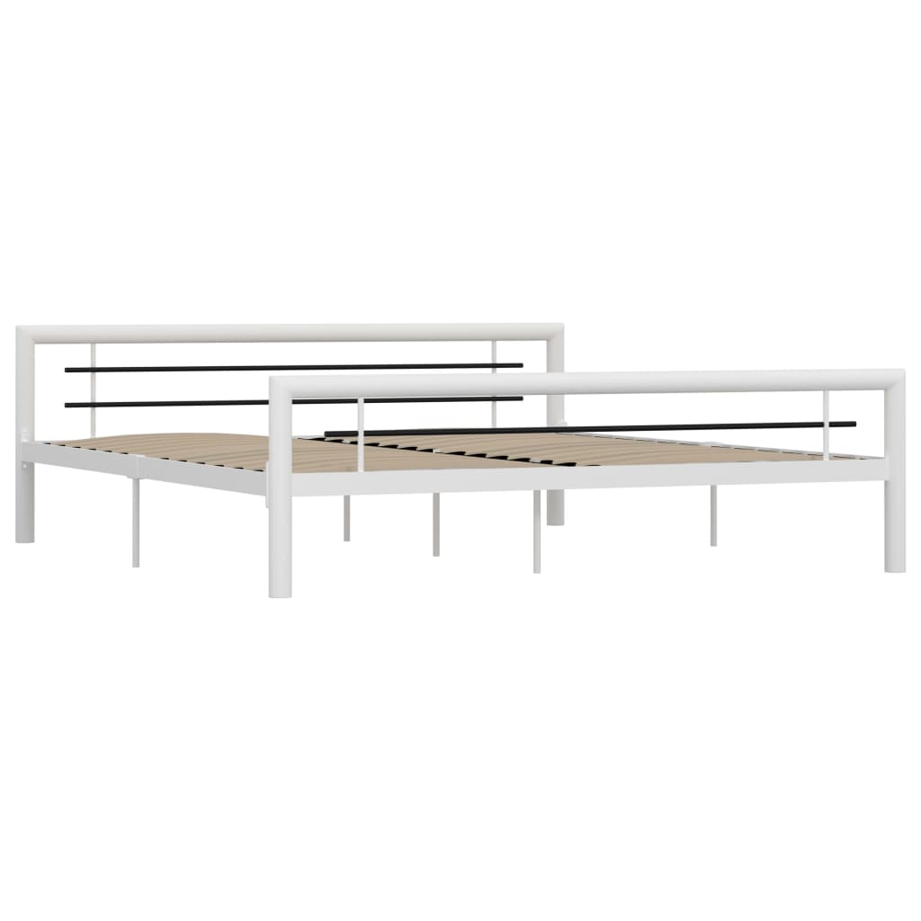 Bedframe Metaal 180 x 200 cm Wit en zwart