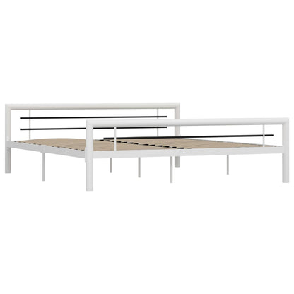Bedframe Metaal 180 x 200 cm Wit en zwart