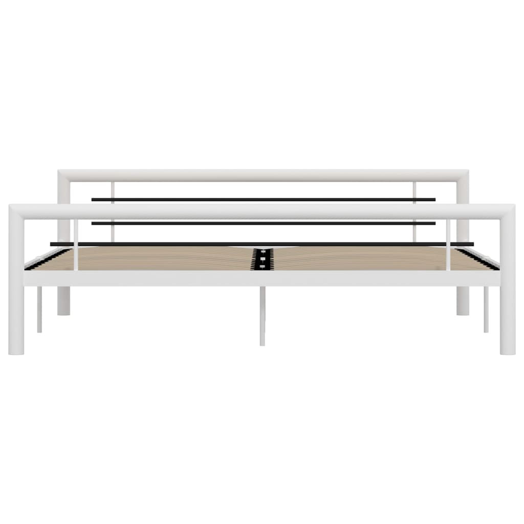 Bedframe Metaal 180 x 200 cm Wit en zwart