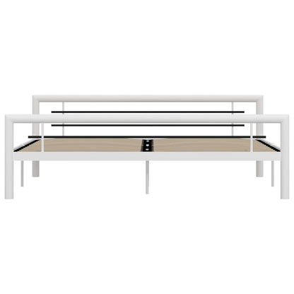 Bedframe Metaal 180 x 200 cm Wit en zwart
