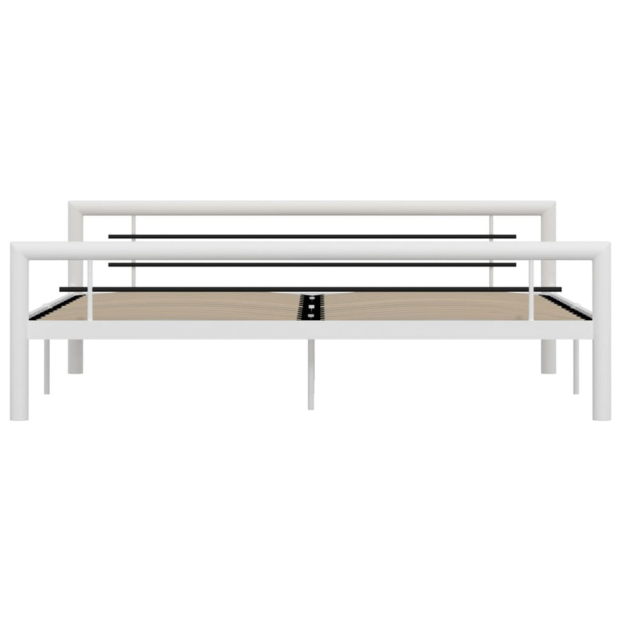 Bedframe Metaal 180 x 200 cm Wit en zwart
