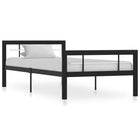 Bedframe Metaal 100 x 200 cm Zwart en wit