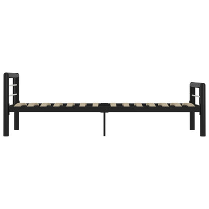 Bedframe Metaal 100 x 200 cm Zwart en wit