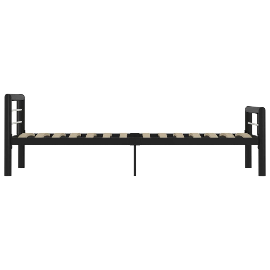 Bedframe Metaal 100 x 200 cm Zwart en wit