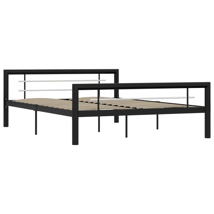 Bedframe Metaal 120 x 200 cm Zwart en wit