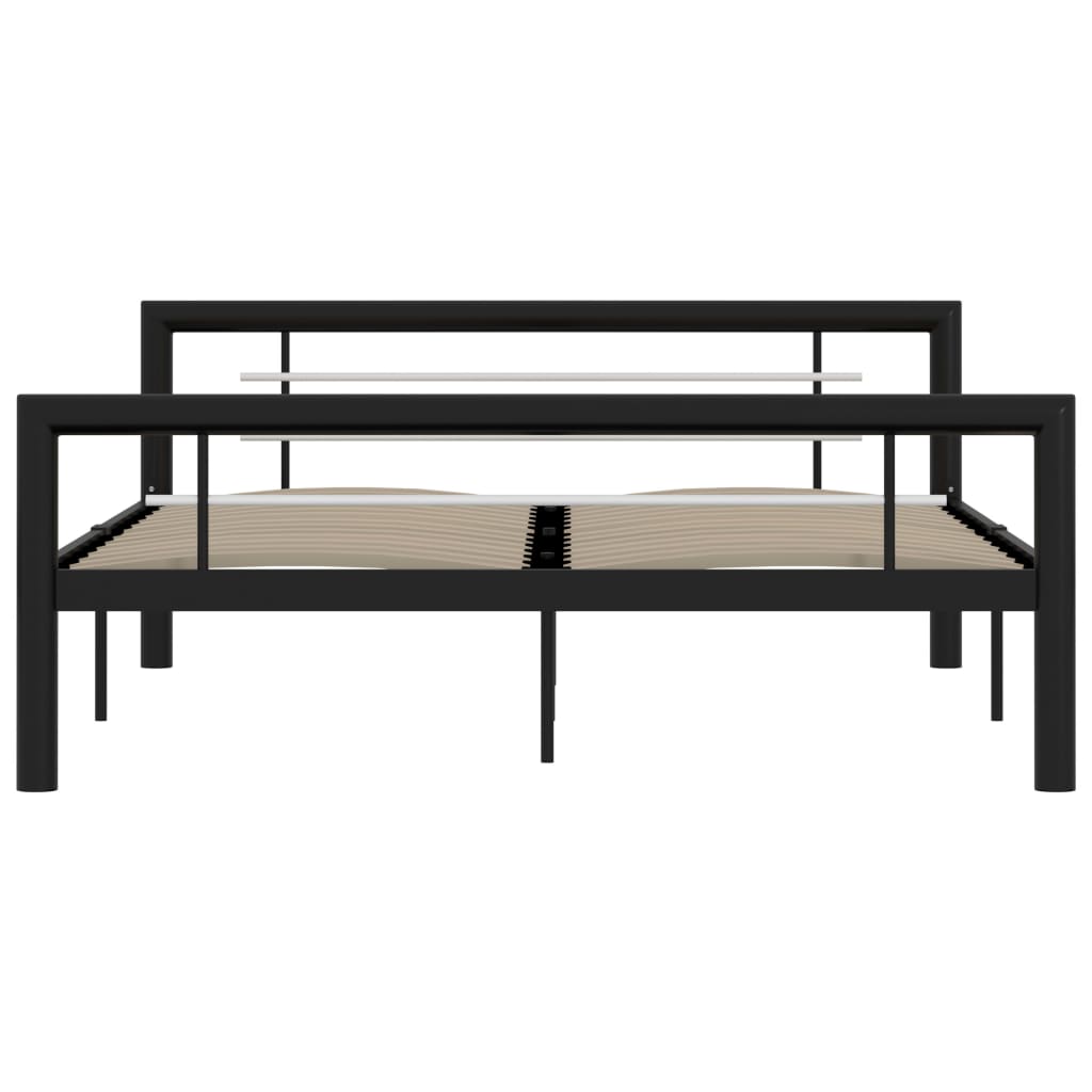 Bedframe Metaal 120 x 200 cm Zwart en wit
