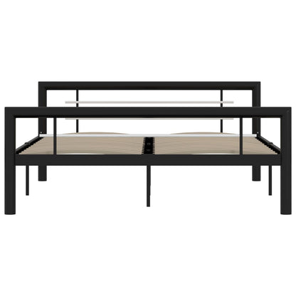 Bedframe Metaal 120 x 200 cm Zwart en wit