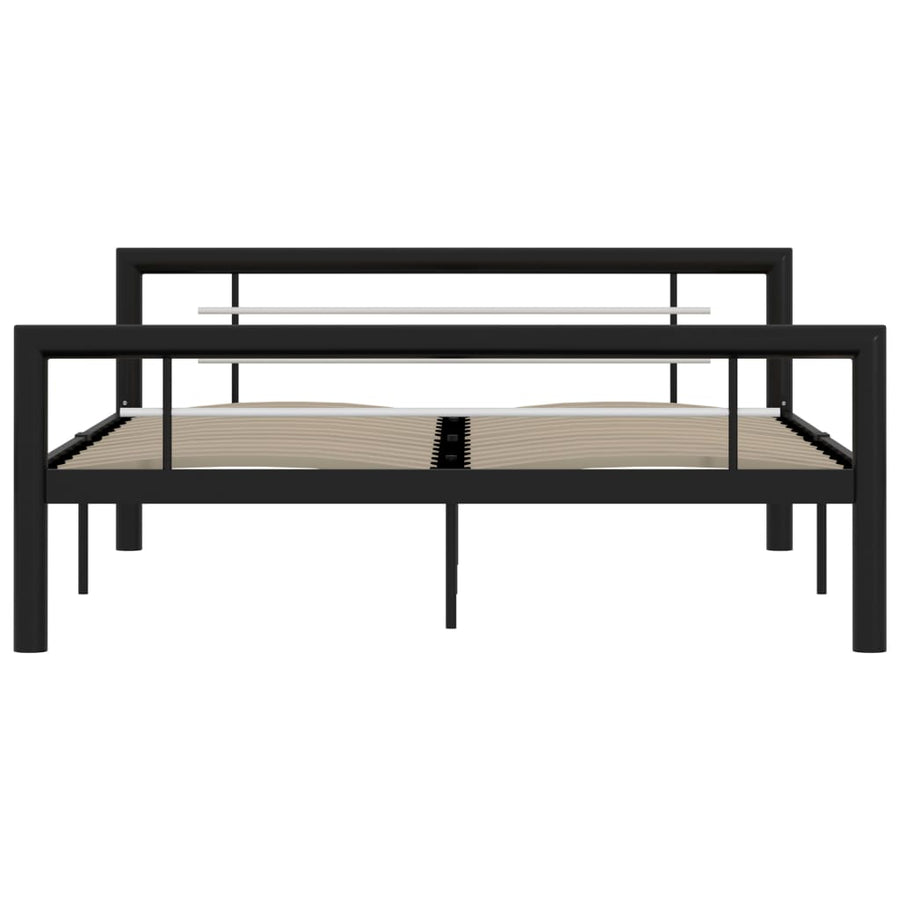 Bedframe Metaal 120 x 200 cm Zwart en wit