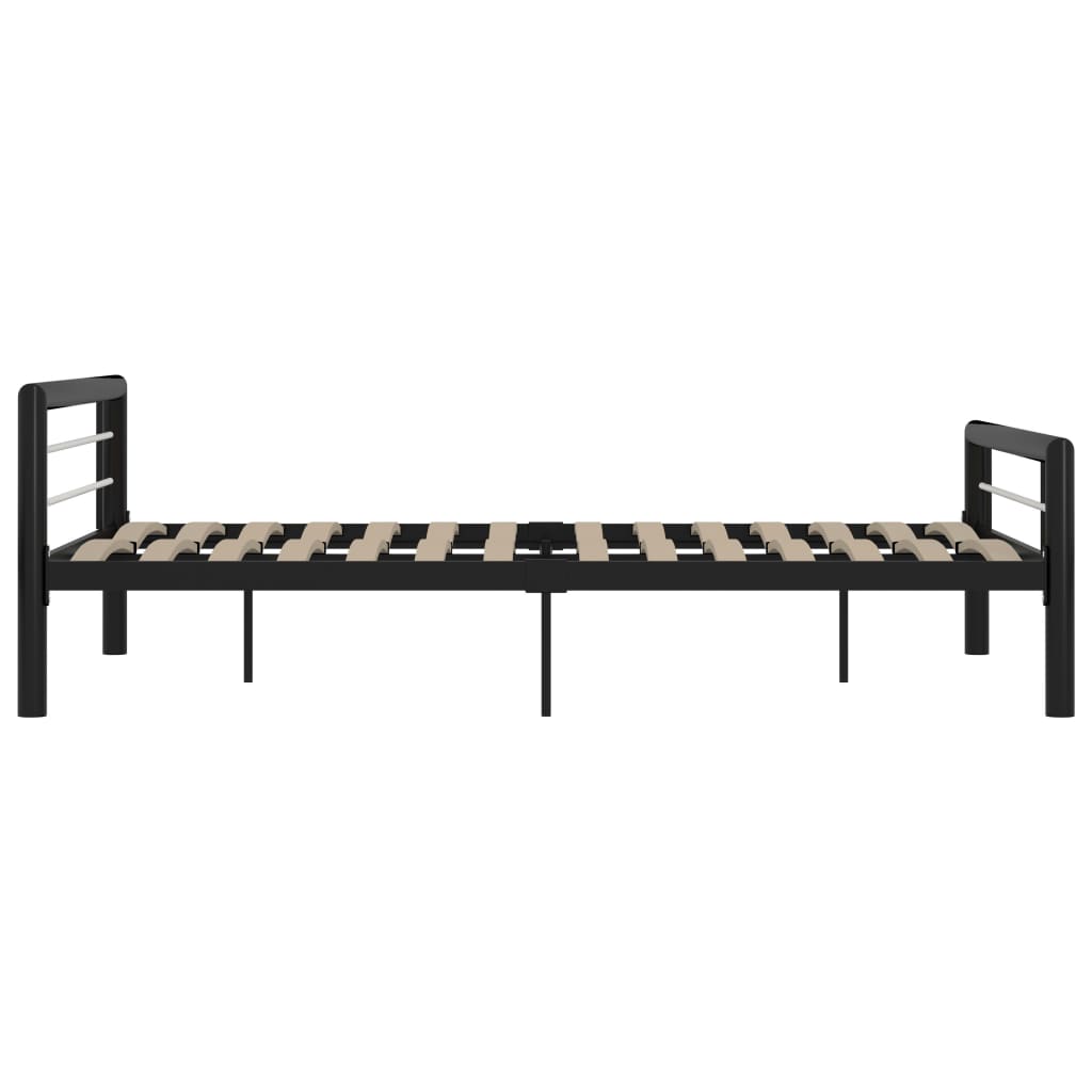 Bedframe Metaal 120 x 200 cm Zwart en wit