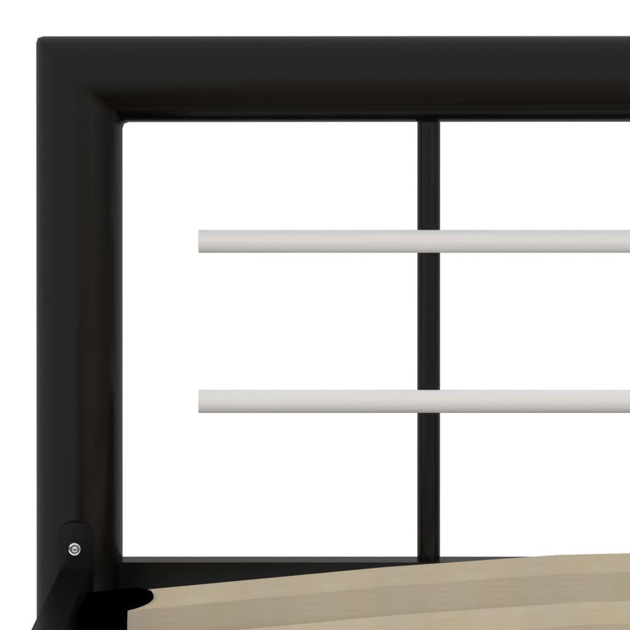 Bedframe Metaal 120 x 200 cm Zwart en wit