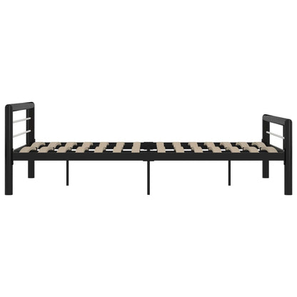 Bedframe Metaal 140 x 200 cm Zwart en wit