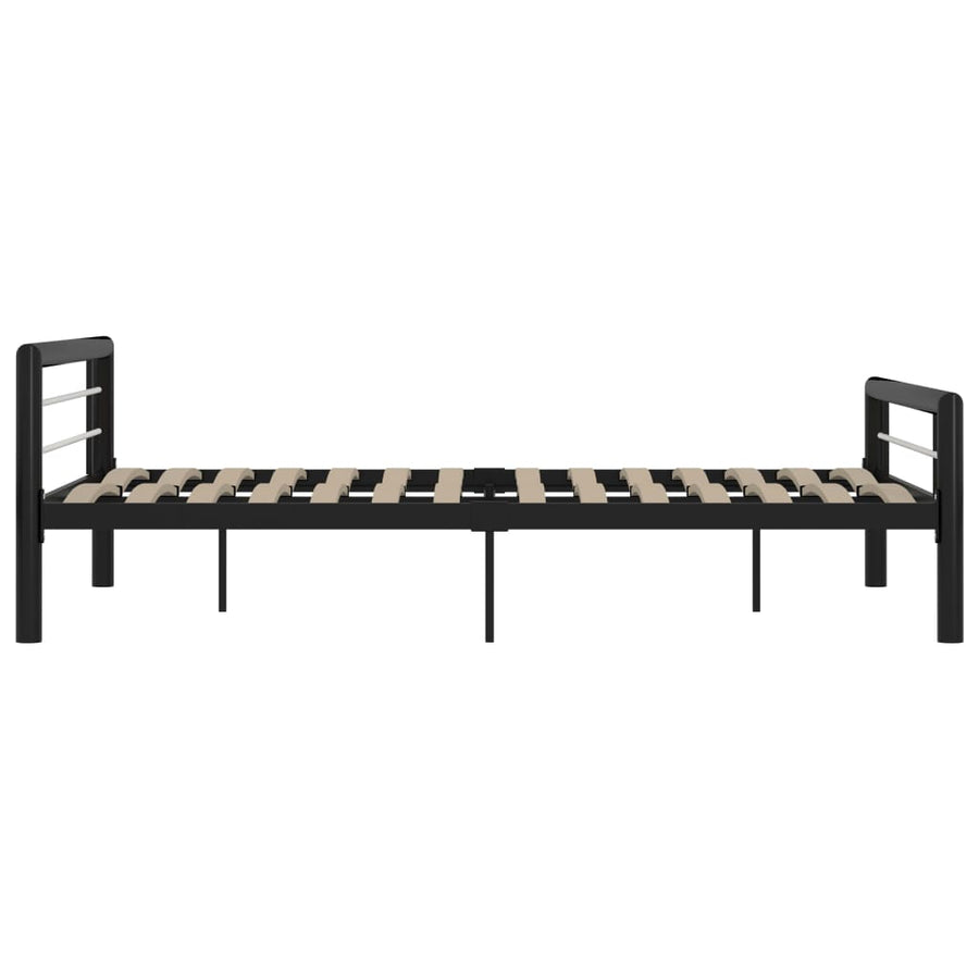 Bedframe Metaal 140 x 200 cm Zwart en wit