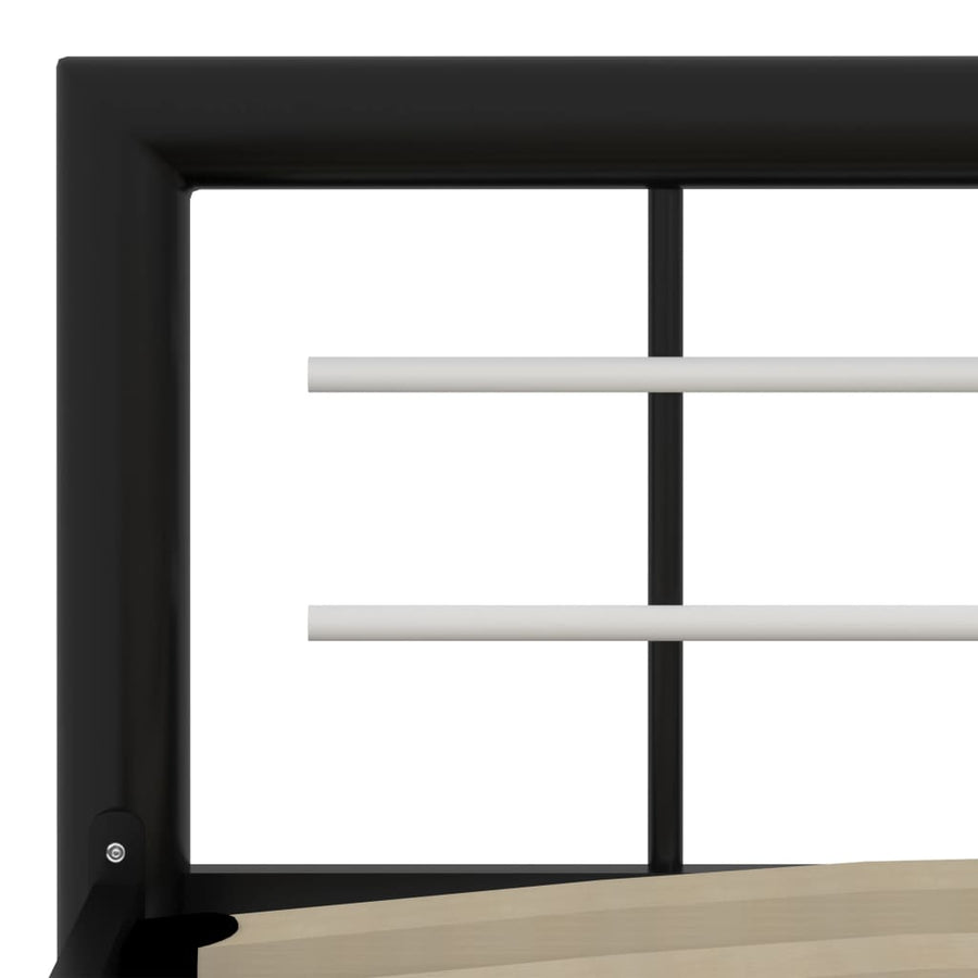 Bedframe Metaal 140 x 200 cm Zwart en wit