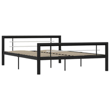 Bedframe Metaal 160 x 200 cm Zwart en wit