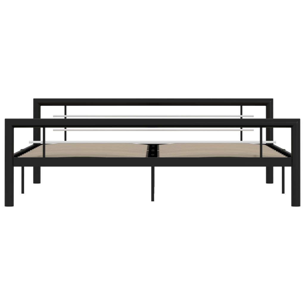 Bedframe Metaal 180 x 200 cm Zwart en wit