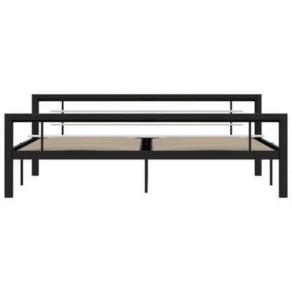 Bedframe Metaal 180 x 200 cm Zwart en wit