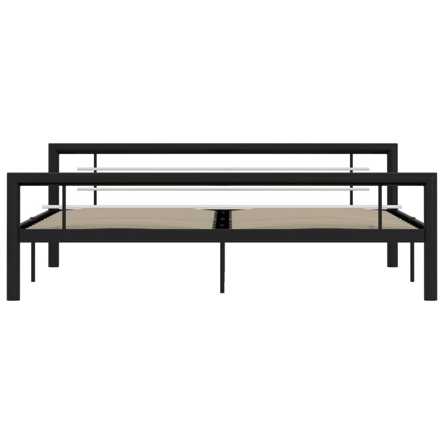 Bedframe Metaal 180 x 200 cm Zwart en wit