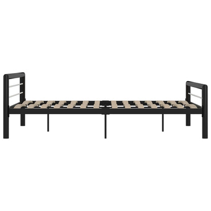 Bedframe Metaal 180 x 200 cm Zwart en wit