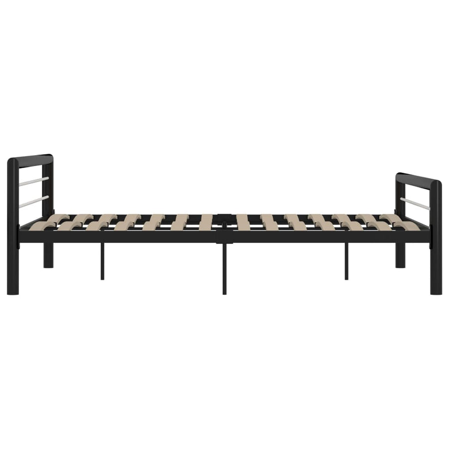 Bedframe Metaal 180 x 200 cm Zwart en wit