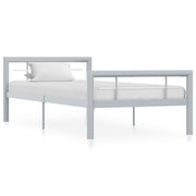 Bedframe metaal grijs wit 90x200 cm