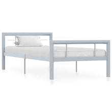 Bedframe Metaal 90 x 200 cm Grijs en wit