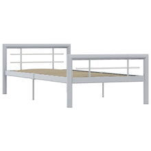 Bedframe Metaal 90 x 200 cm Grijs en wit