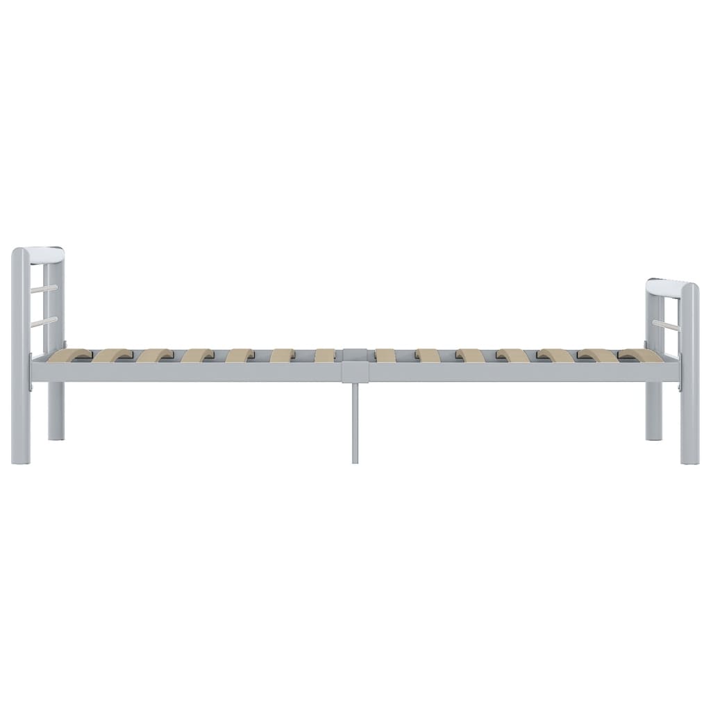 Bedframe Metaal 90 x 200 cm Grijs en wit