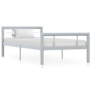 Bedframe metaal grijs wit 100x200 cm