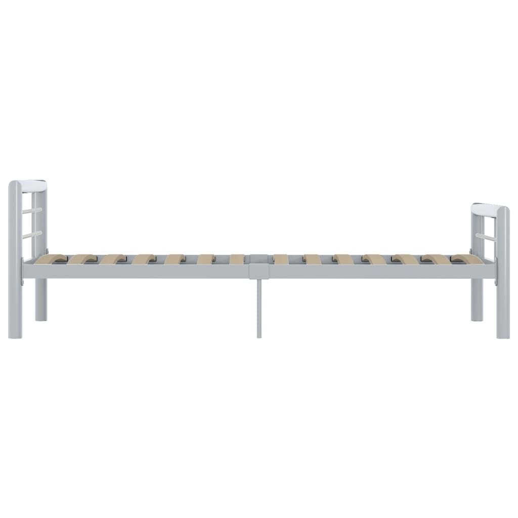 Bedframe metaal grijs en wit 100x200 cm 100 x 200 cm Grijs en wit