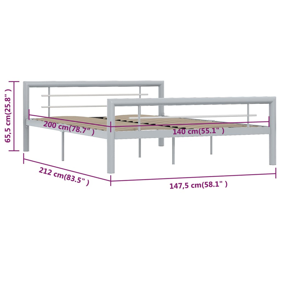 Bedframe Metaal 140 x 200 cm