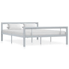 Bedframe Metaal 160 x 200 cm Grijs en wit