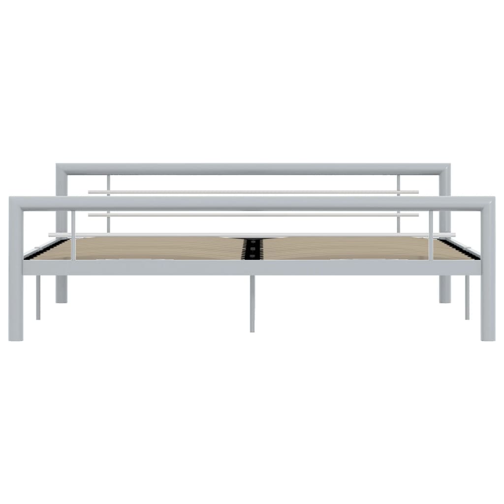 Bedframe Metaal 180 x 200 cm Grijs en wit