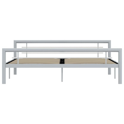 Bedframe Metaal 180 x 200 cm Grijs en wit